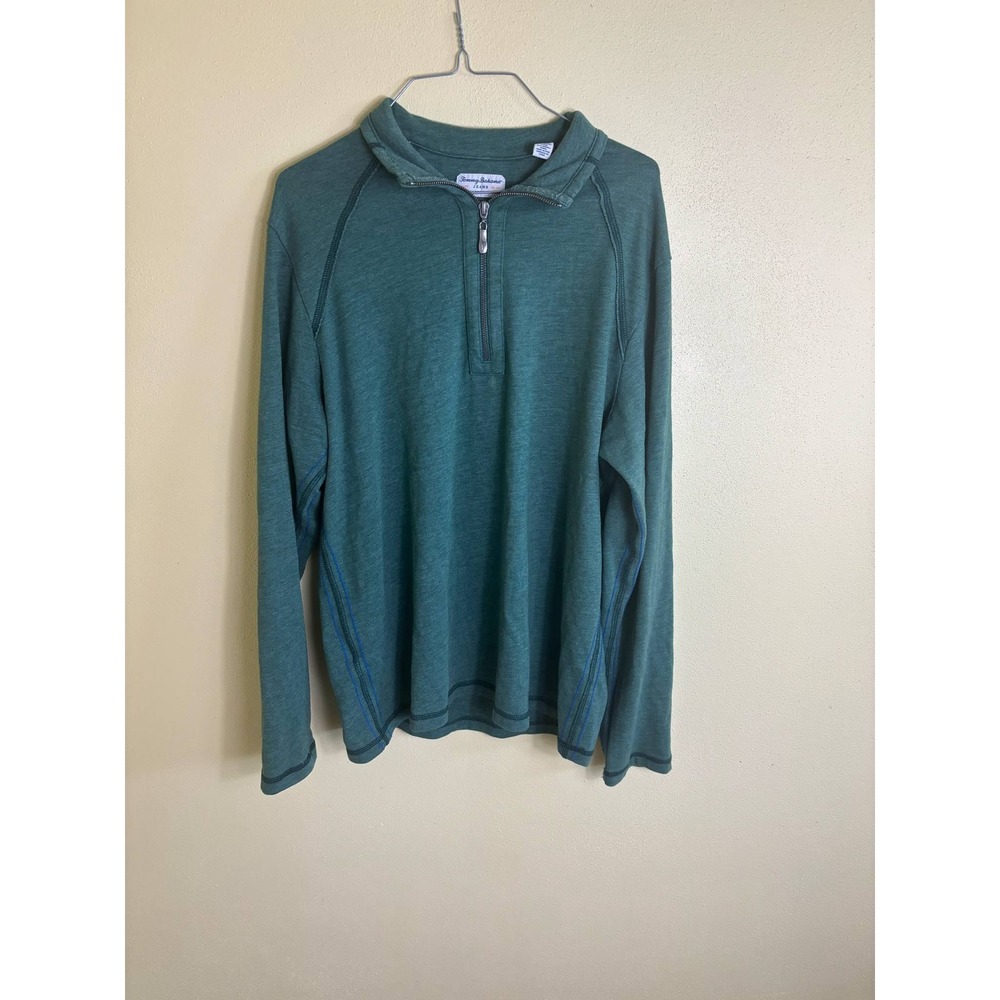 Tommy Bahama Green Quarter Zip Long Sleeve Shirt‎ Size Medium